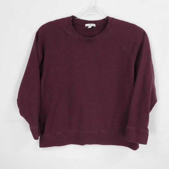 James Perse Sweater Womens 0 Burgundy Pullover Crewneck Preppy Casual Lounge - Picture 1 of 15